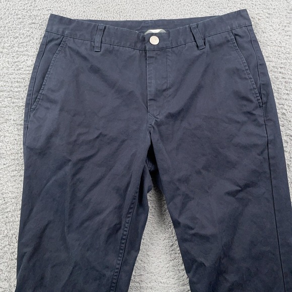 Bonobos Pants Mens 32x30 Navy Blue Washed Chinos Slim Straight Flat Front - Picture 1 of 11